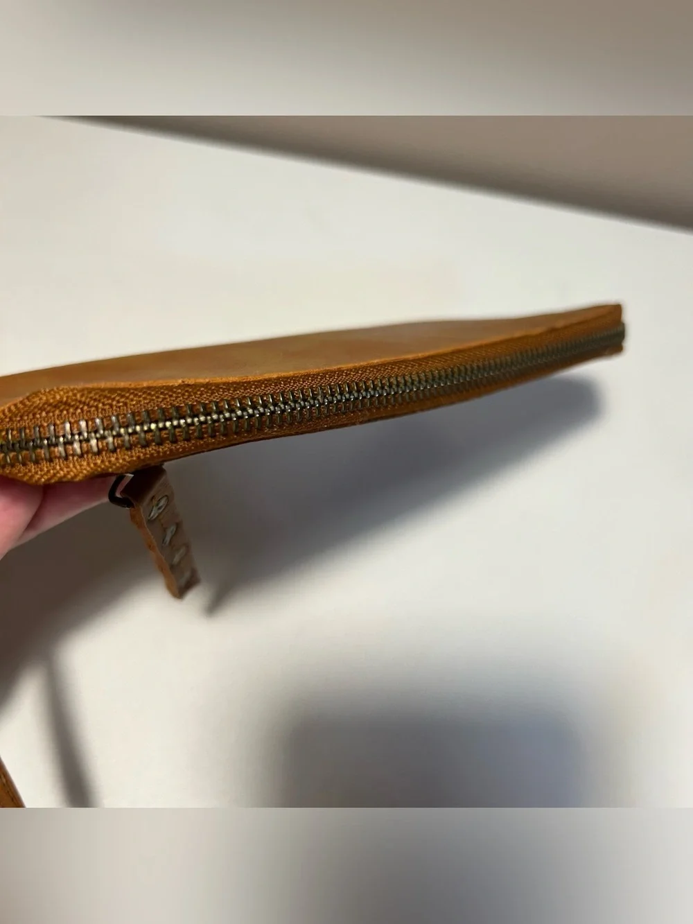 Free People Tan Vegan Leather Wristlet Clutch